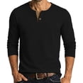 thumbnail image 2 of SGFCWSX Men's Cotton-Linen Blend Long-Sleeve Button-Up Top – Solid Color Casual Shirt Black Size 3XL, 2 of 8