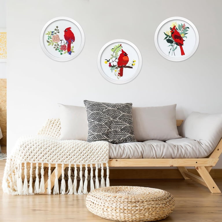 VETPW Embroidery Kit for Beginners, Red Birds Stamped Set photo 3