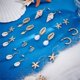 thumbnail image 2 of Juego de 9 pares de pendientes de concha, estrella de mar y océano dorado, joyería para mujer, ideal para fiestas en la playa, vacaciones, verano, con temática de pendientes de 0,55 a 2,1 pulgadas., 2 of 5