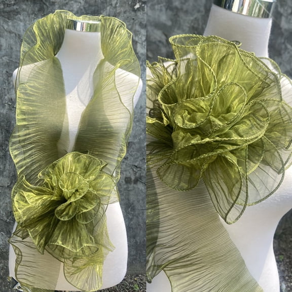 Namzi 1 Yard Polyester Trim Organza, Lotus Leaf, Gradient, Retro Trim Pleated Ribbon for Sewing, Costume Decorative Applique,O17