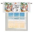thumbnail image 4 of Kitchen Valances for Window, Abstract Snowman on Beach Light Filtering Rod Pocket Valance Curtain, Ocean Starfish Shell Short Curtains Window Topper for Bedroom Bathroom Living Room 54x18in, 4 of 9