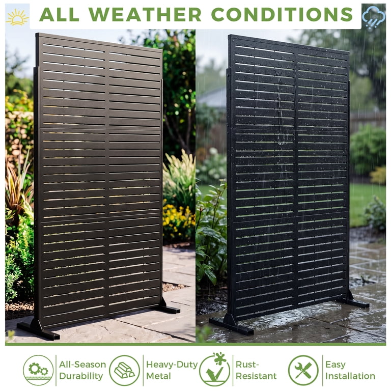 FOOWIN Metal Privacy Screen, Decorative Galvanized Steel photo 3