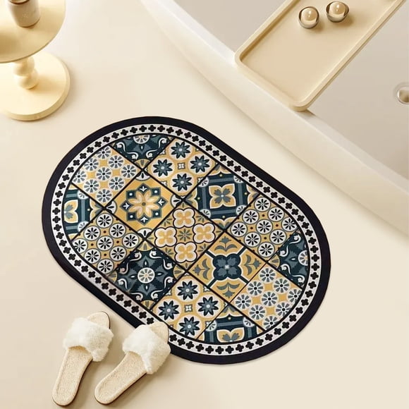 TIMIFIS Diatomite Floor Mat Household Bathroom Absorbent Door Mat Bathroom Diatomite Foot Mat Non Slip Floor Mat Absorbent Quick Drying Mat