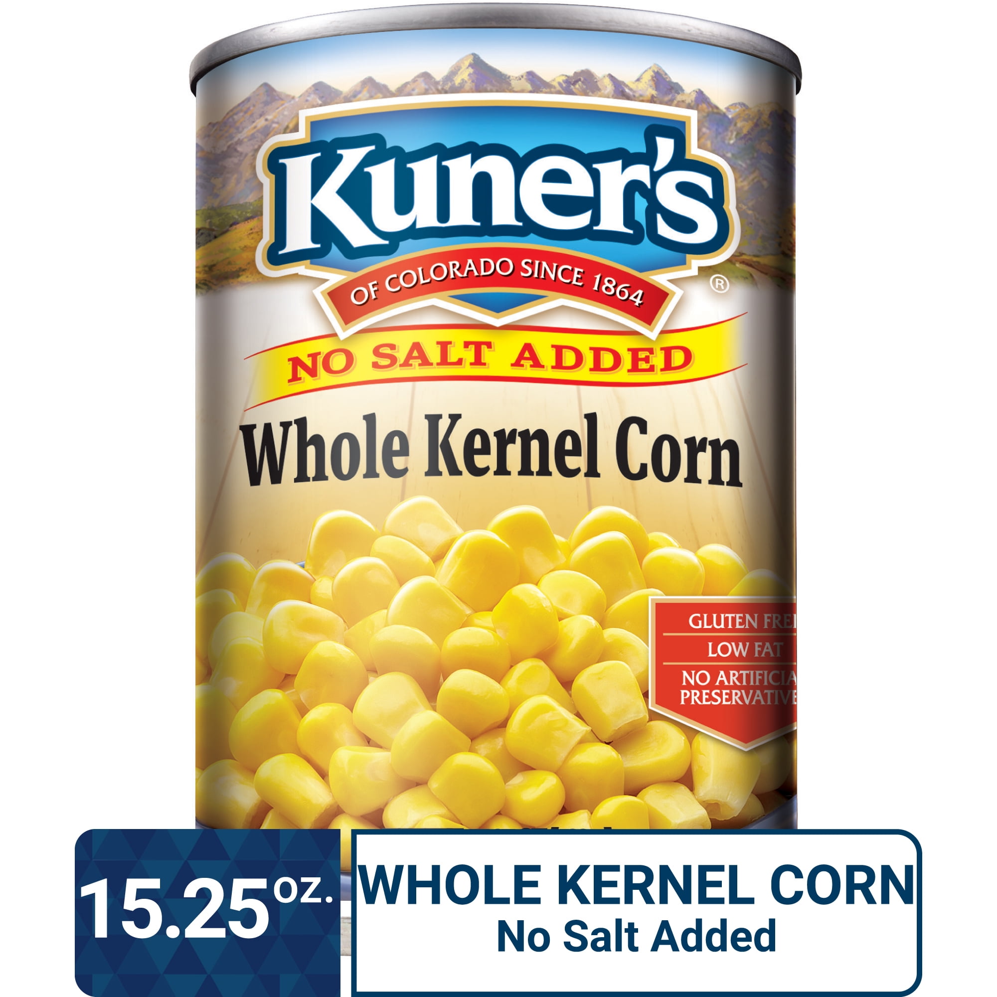 Kuner's Whole Kernel Corn No Salt Added, 15.25 oz, Can