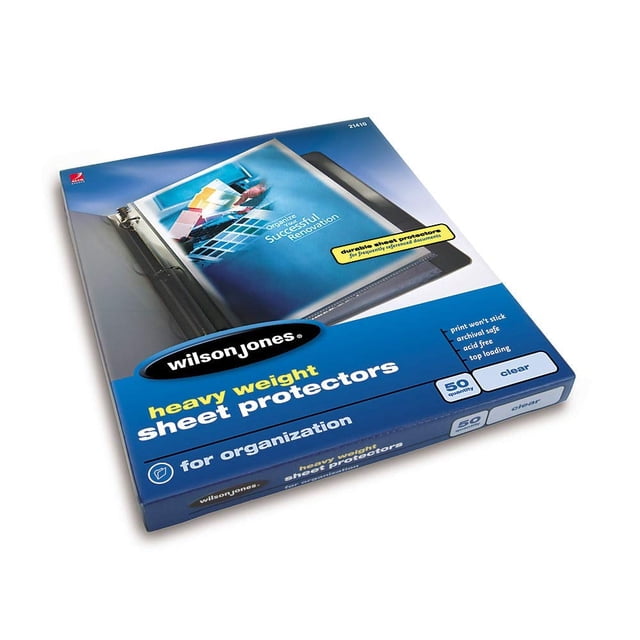 Protectores de sábanas Wilson Jones Heavy Weight, 50 hojas
