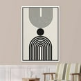 thumbnail image 3 of PixonSign Framed Canvas Print Wall Art Geometric Vintage Wave Stripe Circle Collage Abstract Shapes Illustrations Modern Art Boho Decorative Chic for Living Room, Bedroom, Office - 16"x24" WHITE, 3 of 5