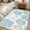 Light Blue Teal, variant on Navy Blue Gray Coastal Area Rugs 2x3 for Living Room, Summer Beach Coral Shell Ocean Non Slip Washable Rug Runner, Low Pile Indoor Floor Carpet Mat Bathroom Rugs for Bedroom, Kids Room