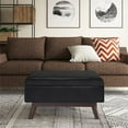 thumbnail image 2 of Simpli Home Owen 34" Coffee Table Storage Ottoman in Midnight Black Faux Leather, 2 of 8