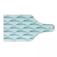 thumbnail image 1 of Sea Animals Cutting Board, Aquatic Dolphin Leaf Ornamentals Abstract Art Playful Fish, Decorative Tempered Glass Cutting and Serving Board, Wine Bottle Shape, Blue White, by Ambesonne, 1 of 1
