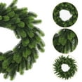 thumbnail image 6 of 18" Halloween Wreath - Black & Orange Artificial Thorn Vine for Front Door/Gate (Battery-Powered LED Bats, Style C), 6 of 6