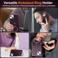 thumbnail image 5 of Magnetic for iPhone 13 Case with Stand [ Grade Drop Tested][Compatible with Magnet] Ring Translucent Slim Hard Back Soft Edge, Wine Red, 5 of 16