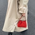 thumbnail image 3 of HUISZJ Faux Suede Shoulder Bag, Shoulder Bag with Adjustable Strap, Crossbody Bag Drawstring Top Handle Bag for Travel Winter Fall (Red), 3 of 10