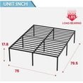 thumbnail image 2 of FDW Bed Frame Metal Platform Bed Frame 18 Inch High Mattress Foundation No Box Spring Needed Heavy Duty Steel Slat Noise-Free Easy Assembly Under-Bed Storage,King, 2 of 7