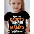 thumbnail image 1 of MILKYSHIP T-shirts à Col Rond pour Filles, Manches Courtes, Imprimé "I Got My Daddy's Temper", pour Printemps et Été, comme Cadeaux pour Filles, 1 of 1