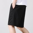 thumbnail image 7 of Generic Men's Solid Color Casual Shorts Fashion Vintage Shorts Male Summer Casual Knee Length Shorts with Zipper Pockets, 7 of 7