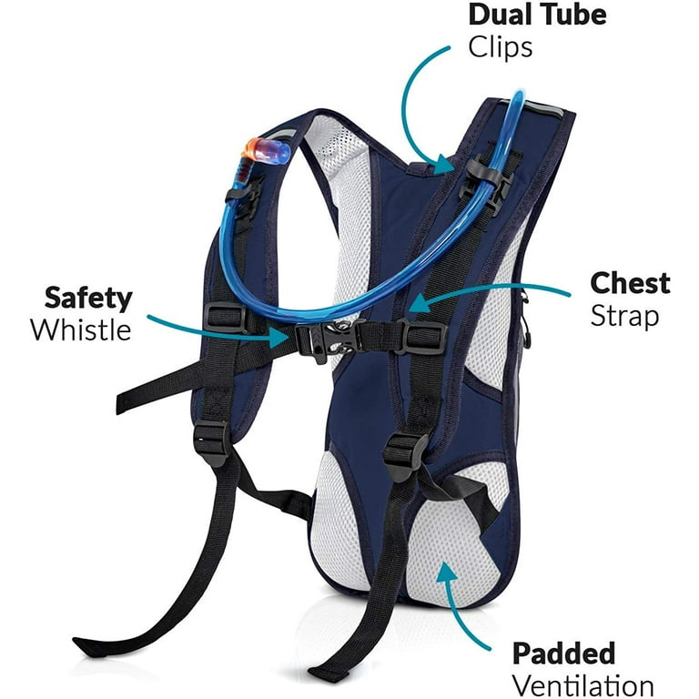 Water Buffalo Hydration Backpack Lightweight Hydration Pack with 2L Water Bladder Water Backpack for Hiking Running Biking and Raves Road
