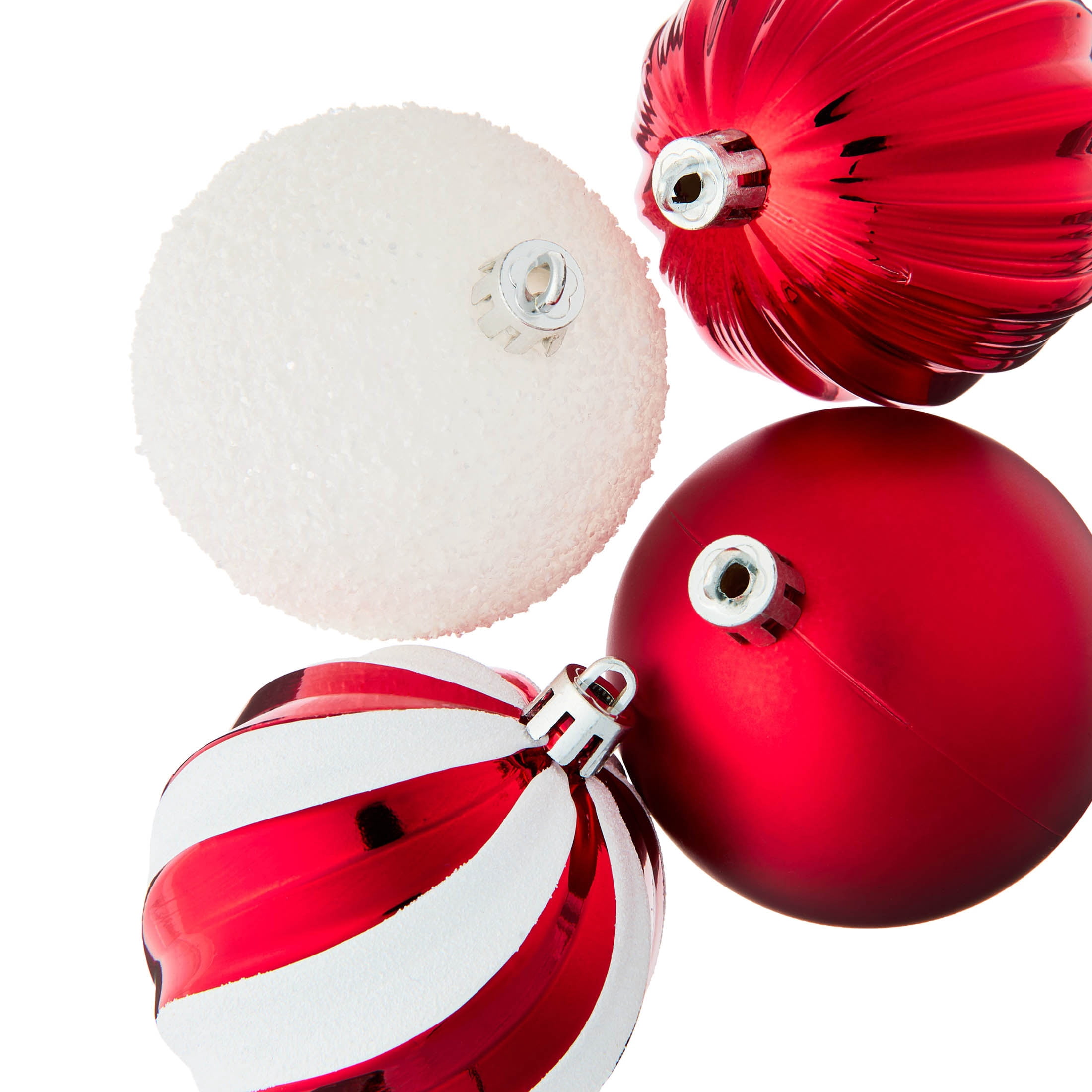 50-Count Red and White Ball Shatterproof Christmas Ornaments, 3", by Holiday Time