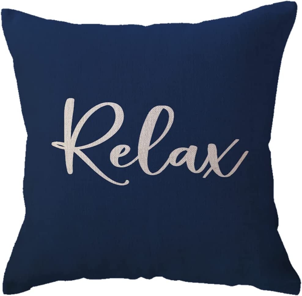 Relax Lumbar Throw Pillow Case 12×20 Inch Housewarming Gifts Farmhouse