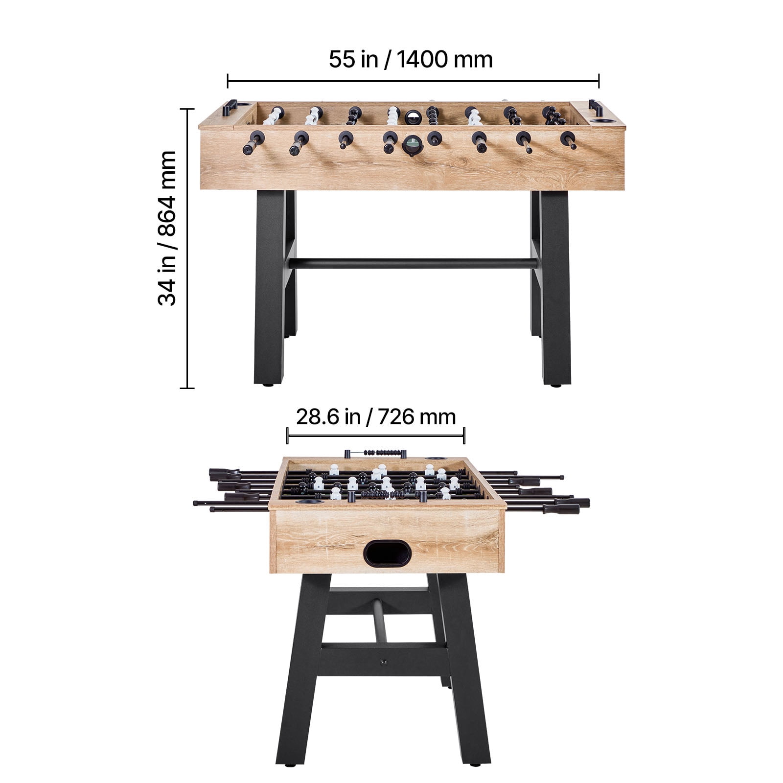 KFFKFF 55‑Inch Foosball Table, 1 x Foosball Table, 1 x Set of Accessories