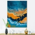 thumbnail image 1 of Designart Abstract Marble Composition In Blue and Orange IV Canvas Wall Art, 1 of 4
