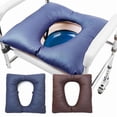 thumbnail image 1 of Bedside Commode Cushion Washable 16.5inch X 16.5inch PU Cover with Fixing Straps for Commode Chair,Toilet Seat Cushion A, 1 of 8