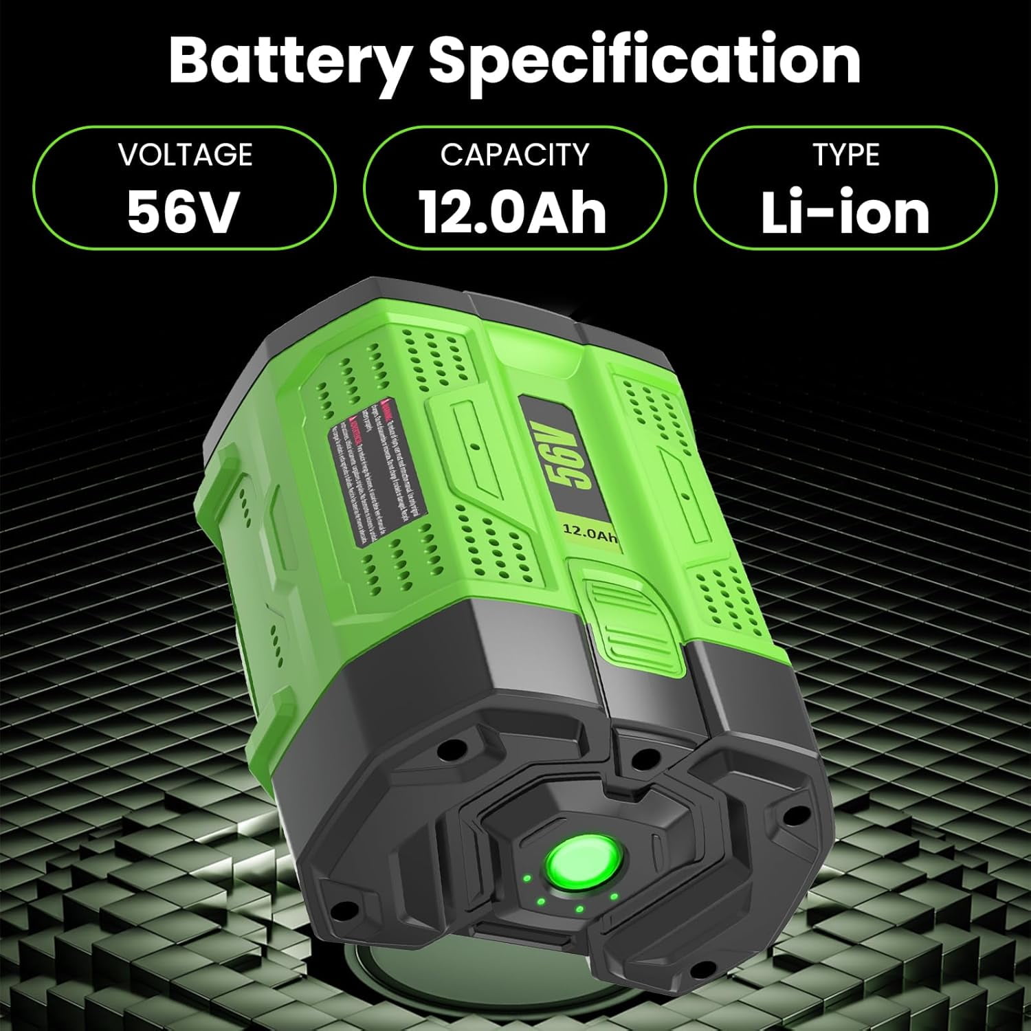 56V 12.0Ah Replacement for EGO 56V Battery BA1400 BA4200 BA2800 CS1604 CS1804
