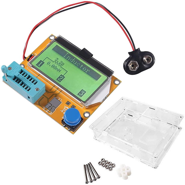 Multifunction Meter DIY kit, Mega 328 Graphic Transistor Tester, NPN PNP Diodes Triode Capacitor ESR SCR MOSFET Resistor Inductance LCD Display Checker with case