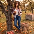thumbnail image 6 of Yifymode Cropped Jacket Women Fall Outwear Button Down Plaid Trendy Cropped | Plaid Jacket Women, Gingham Shackets Coats Petite, Fashion, 6 of 9