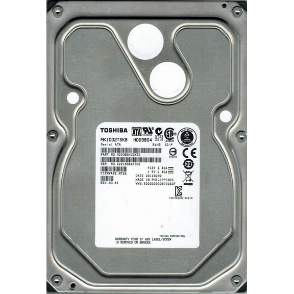 Toshiba MK1002TSKB 1TB HDD3B04CZK51 F/W: MT2A PHILIPPINES