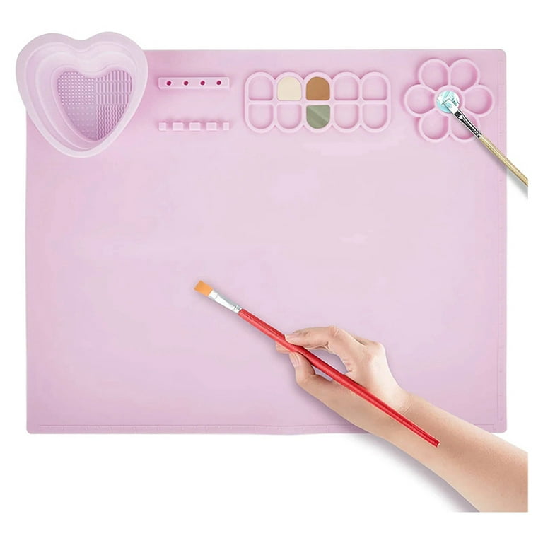 Paint Palette,Thick Silicone Craft Mat with Magnetic Pop-Up Water Cup,20×16  inches Large Silicone Mat for Painting,Sculpting,Resin Crafting,Clay and  Play-Doh,Hot Glue Projects,for Adults and Kids : : Home