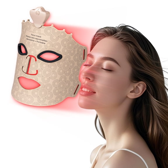 RUTAWZ Red Light Therapy Face Mask, Cordless LED Face Mask with 7 Color Modes, 80 Triple-Chip LEDs, One-Button Control for Home and Travel