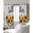 thumbnail image 4 of Sunflower Kitchen Curtains Blue Bottle Floral Country Bee Watercolor Cafe Short Curtains for Bathroom Blackout Window Curtain Grommet Small Window Treatment Drapes for Bedroom Living Room 42"x45"x2, 4 of 9