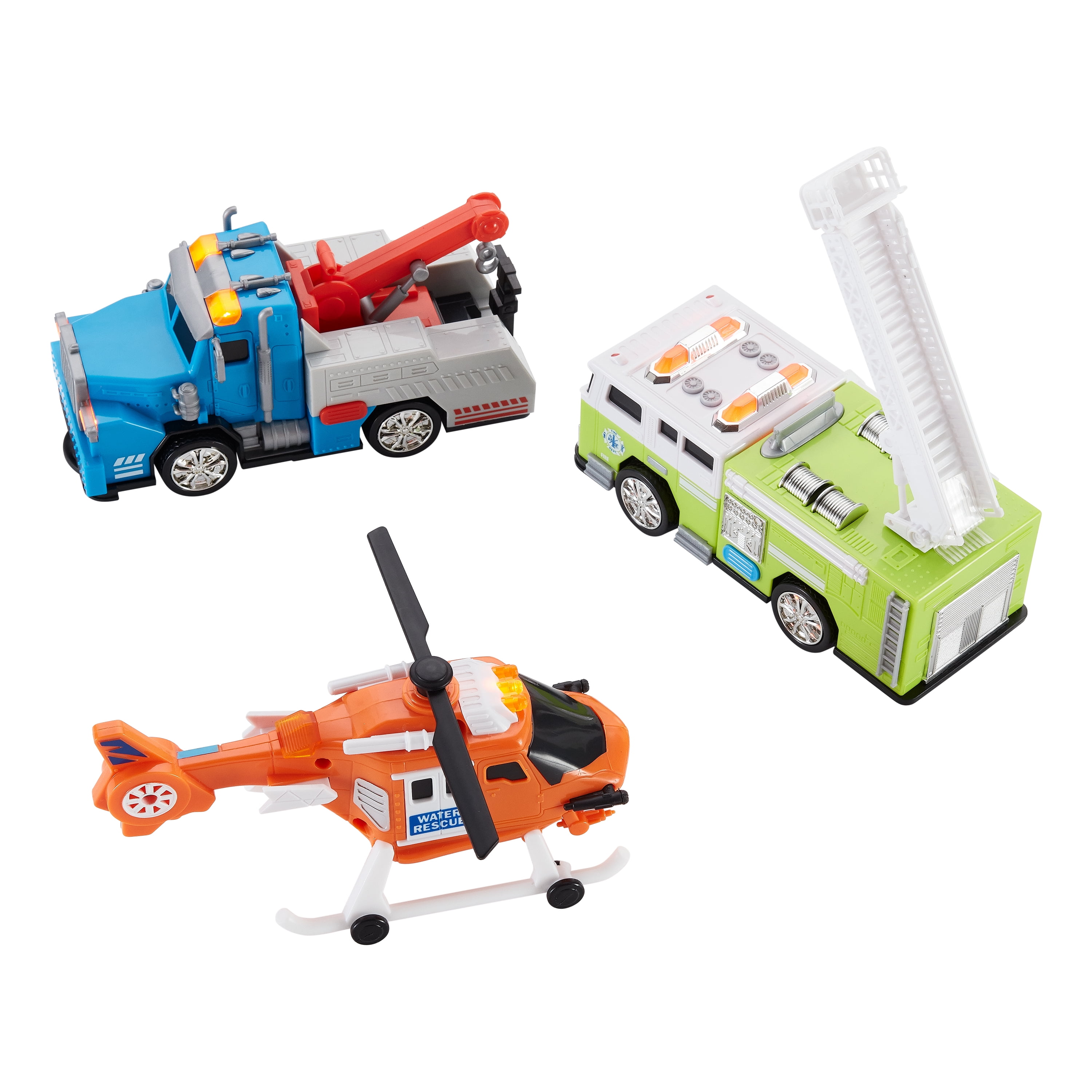 Adventure Force City Service Vehicle Light Up Toy Set with Sound, 3 ...