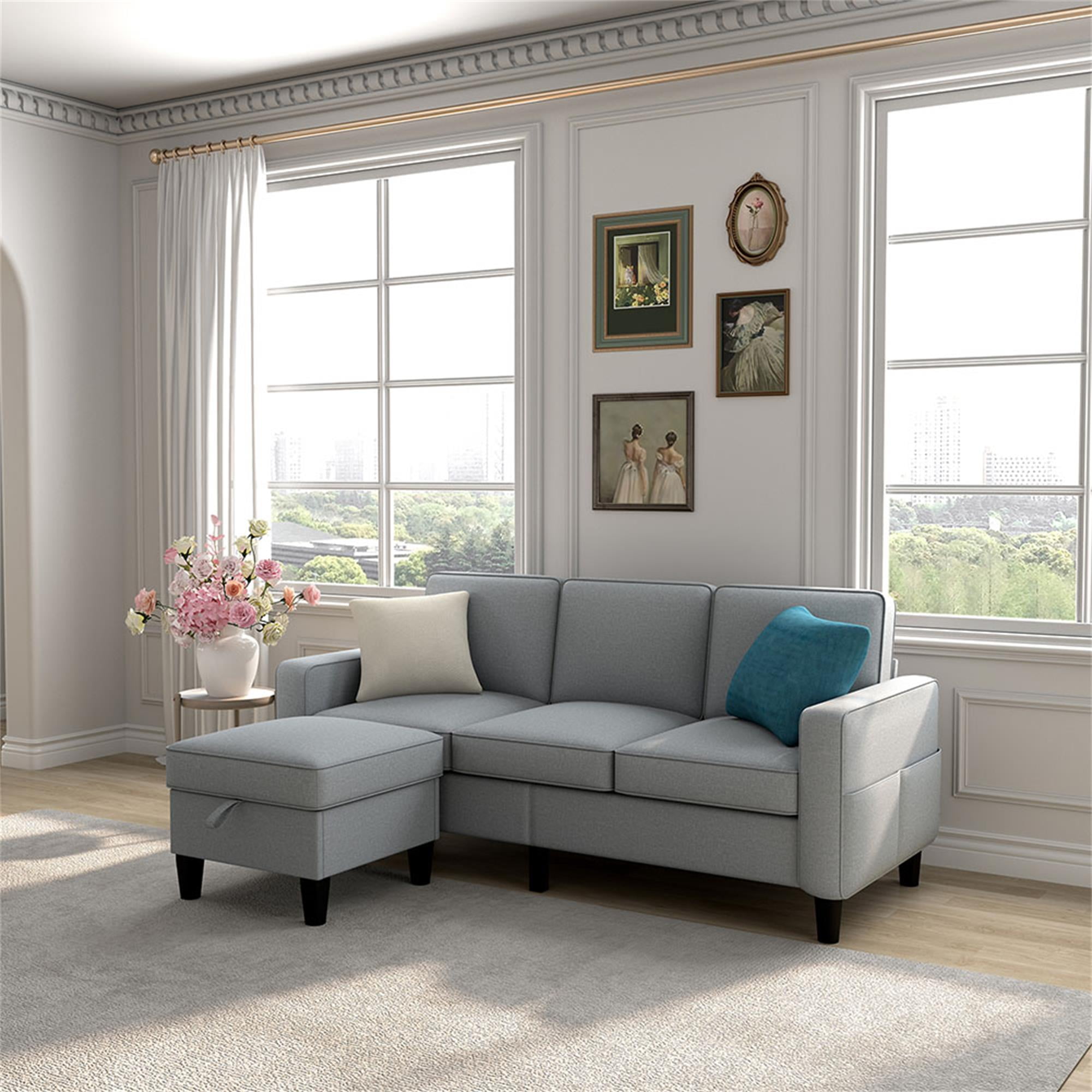 Kadyn Sectional Sofa Couch, L-Shaped Couch, 3-Seat Small Sectional Sofa for Living Room, Apartment, Small Space (Light Gray) Kadyn Sectional Sofa Couch, L-Shaped Couch, 3-Seat Small Sectional Sofa for Living Room, Apartment, Small Space (Light Gray)