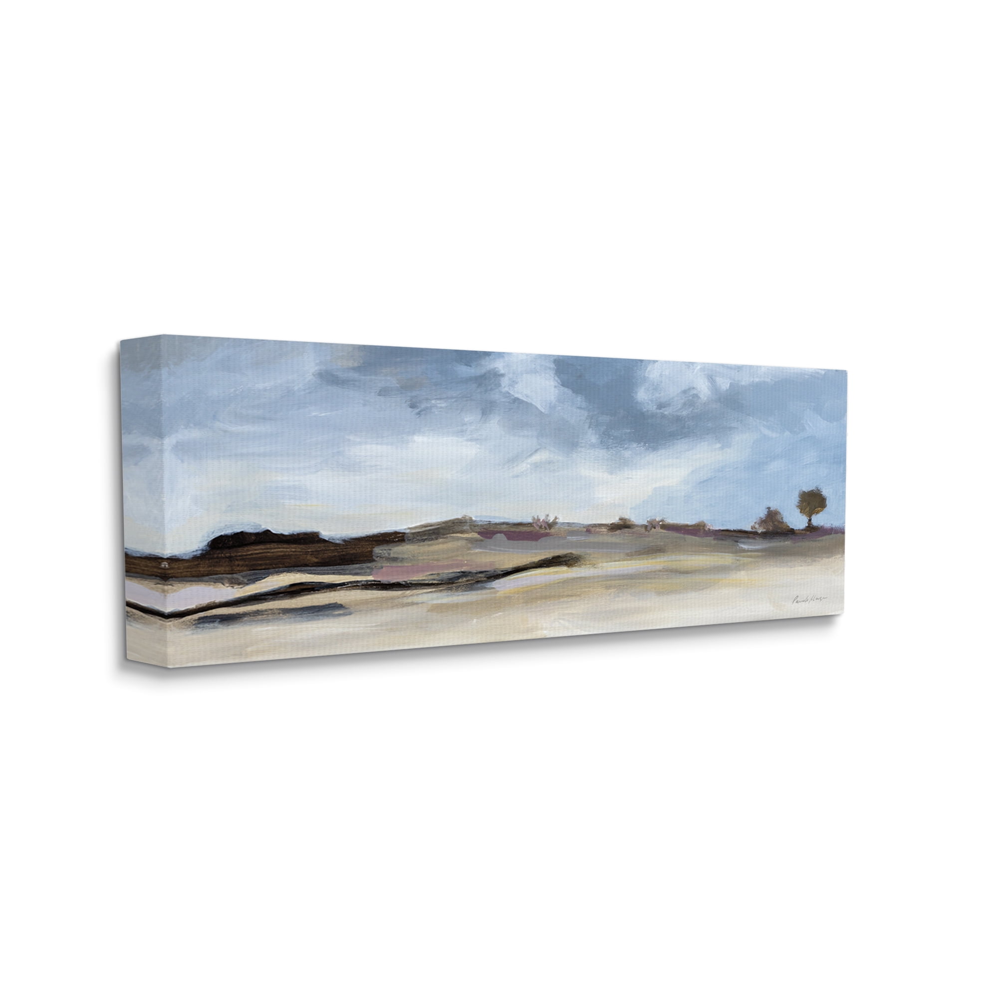 Stupell Industries Desert Landscape Painting Landscape Painting Gallery Wrapped Canvas Art Print Wall Art, 30 x 13