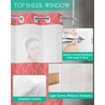 thumbnail image 4 of No Hook Shower Curtain with Snap in Liner, Pink Red Long Wave Pattern Texture Hotel Shower Curtains for Bathroom, Washable Shower Curtain Liner Set with Mesh Top Window, 36"x72", 4 of 6