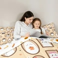 thumbnail image 5 of Manfei Cute Ghost Queen Comforter Set,Happy Halloween Bedding Sets,White Beige Bedding Comforter Set For Teens,Ultra Soft Home Decor Reversible,3pcs, 5 of 8