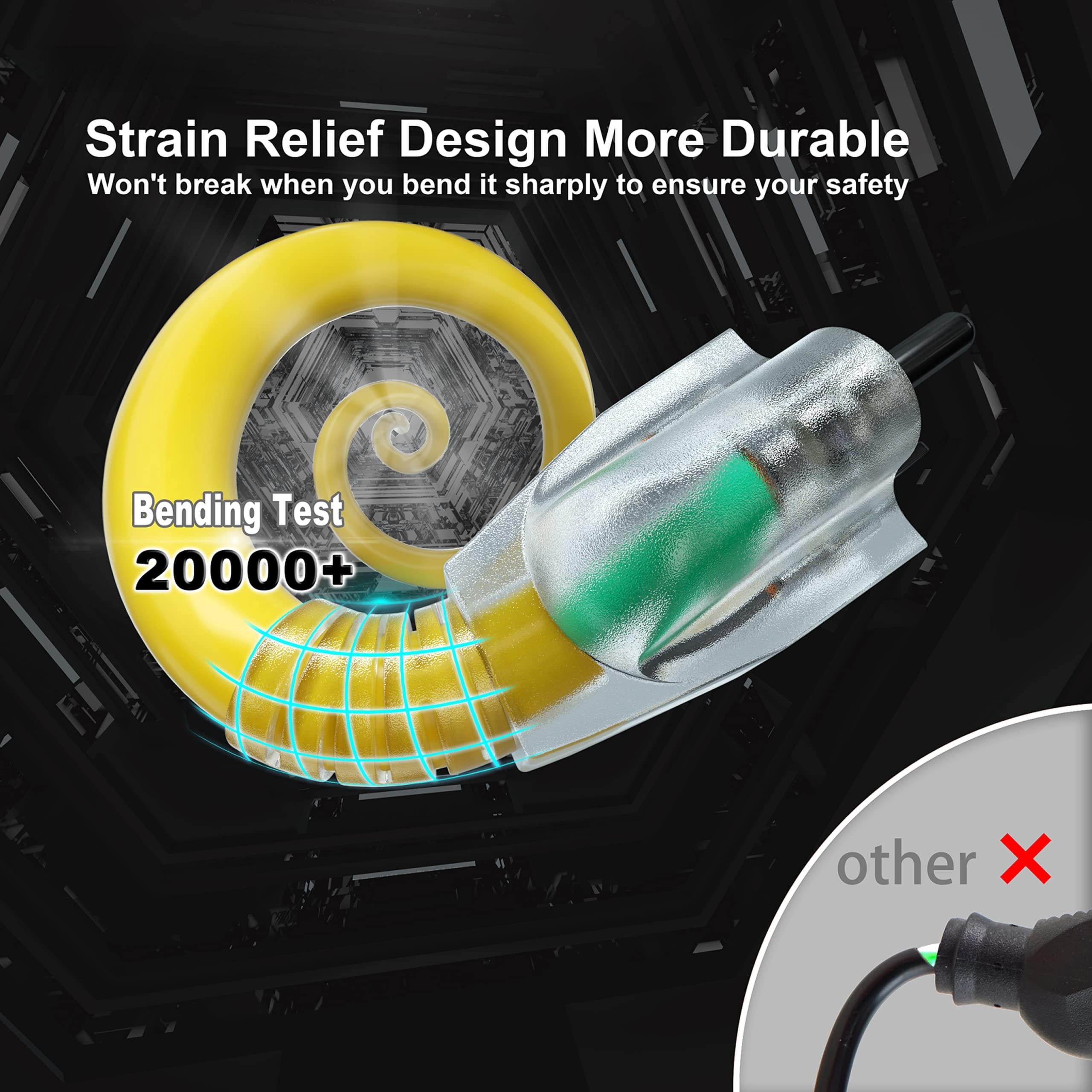25 Ft 14/3 Gauge Heavy Duty Outdoor Extension Cord Waterproof With Lighted  Flexible Cold Weather 3 Prong Electric Outside 15a 1875w 125v 14awg Sjtw Yellow Etl Listed