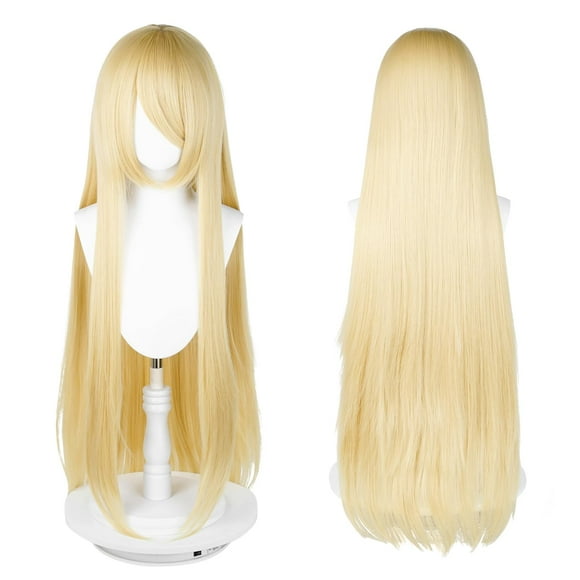 Peluca UTIEHD para disfraz de anime, 100 cm, rubia