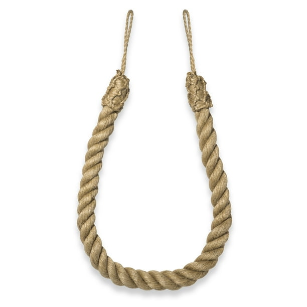 (2 Pack) 39" Jute Rope Tieback and Holdback, Natural