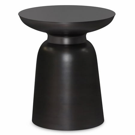 Simpli Home - Toby Round Contemporary Metal Accent Table - Silver