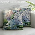 thumbnail image 3 of Fenyluxe  Hydrangea Gray Buffalo Plaid Summer Throw Pillow Cover, Flower Cushion Case for Sofa Couch 18x18in, 3 of 5
