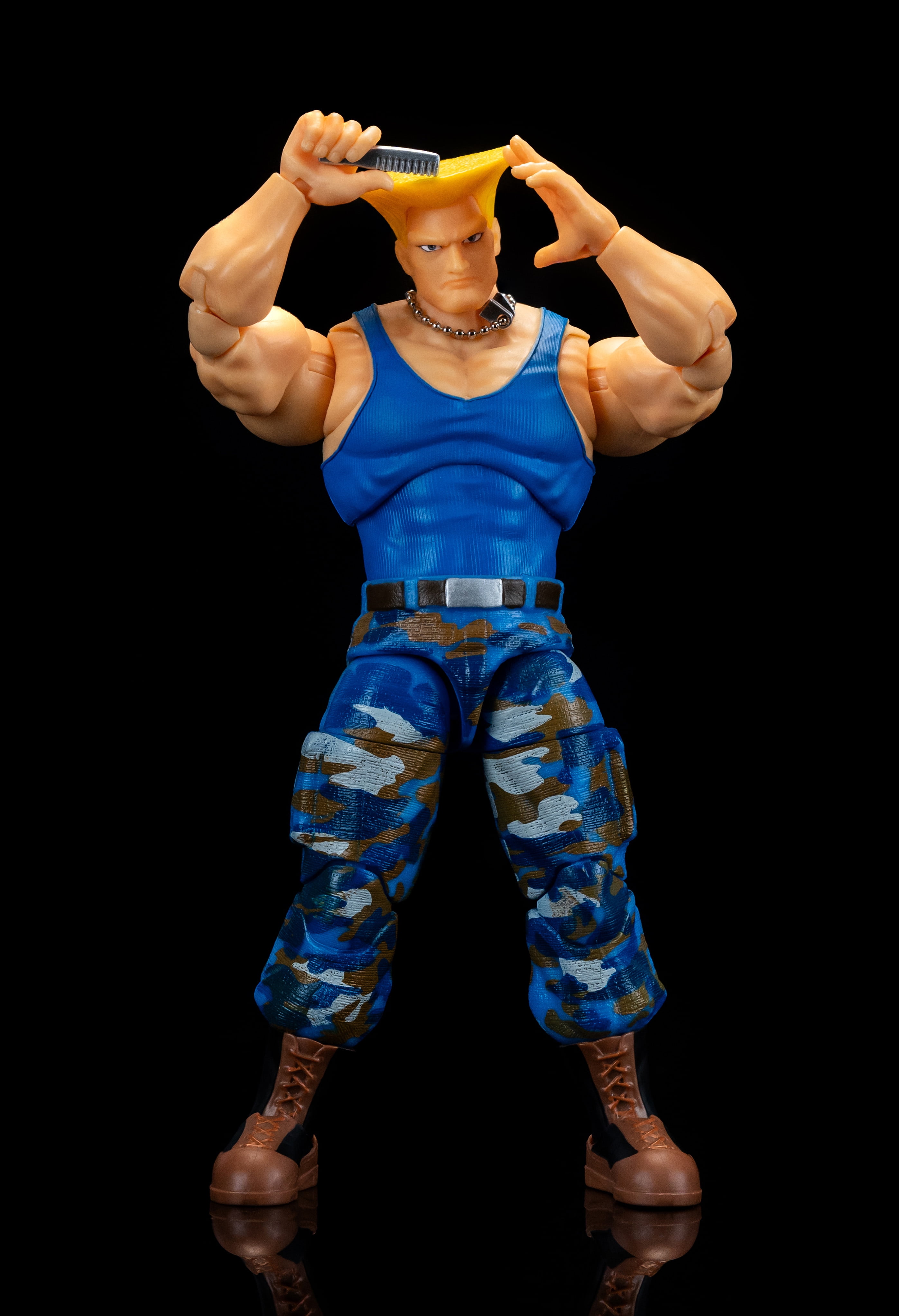 Jada Toys Street Fighter II Guile (Player 2) 1:12 Action Figure Interchangeable Heads, Hands & Accessories