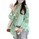 thumbnail image 3 of Mujer A Rayas Camisa Blusa Fino Manga Larga Longitud Media Botones Blusa Camisa Top para Oficina Cita Diario Verde, 3 of 8