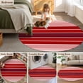 thumbnail image 5 of Red Striped Round Area Rug 6 FT, Non Slip Bedroom Rugs, Modern Minimalist Gradient Lines Country Washable Soft Circular Carpet Non-Shedding Floor Mat for Kitchen Dining Room Home Office Kids Room, 5 of 8