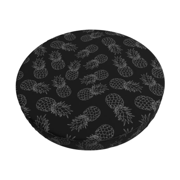 Logiee White Pineapples Print Stool Covers Round,Bar Stool Covers,Watedrproof Stool Slipcover with Elastic,Stool Cushion,Round Bar Stool Seat Covers for Bar Round Chair-12 inch