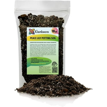 Gardenera's Premium Peace Lily Potting Mix The Perfect Growing Environment for Your Indoor Plants in Planters, Pots, and Containers [10 Quart Bag]