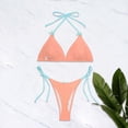 thumbnail image 2 of LIUJUNSHOP Women's Solid Scoop Neck Push Up Padded Brazilian Thong Bikini Swimsuit Bathing Suit, 2 of 5