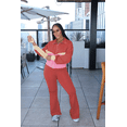 thumbnail image 6 of Aomice Women's 2 Piece Tracksuit Set Zip Up Jacket Flare Leg Pants | Color Block Matching Set with Zip Up Jacket and High Waist Flare Pants for Casual, Travel and Everyday Wear-Red Pink-2XL, 6 of 9