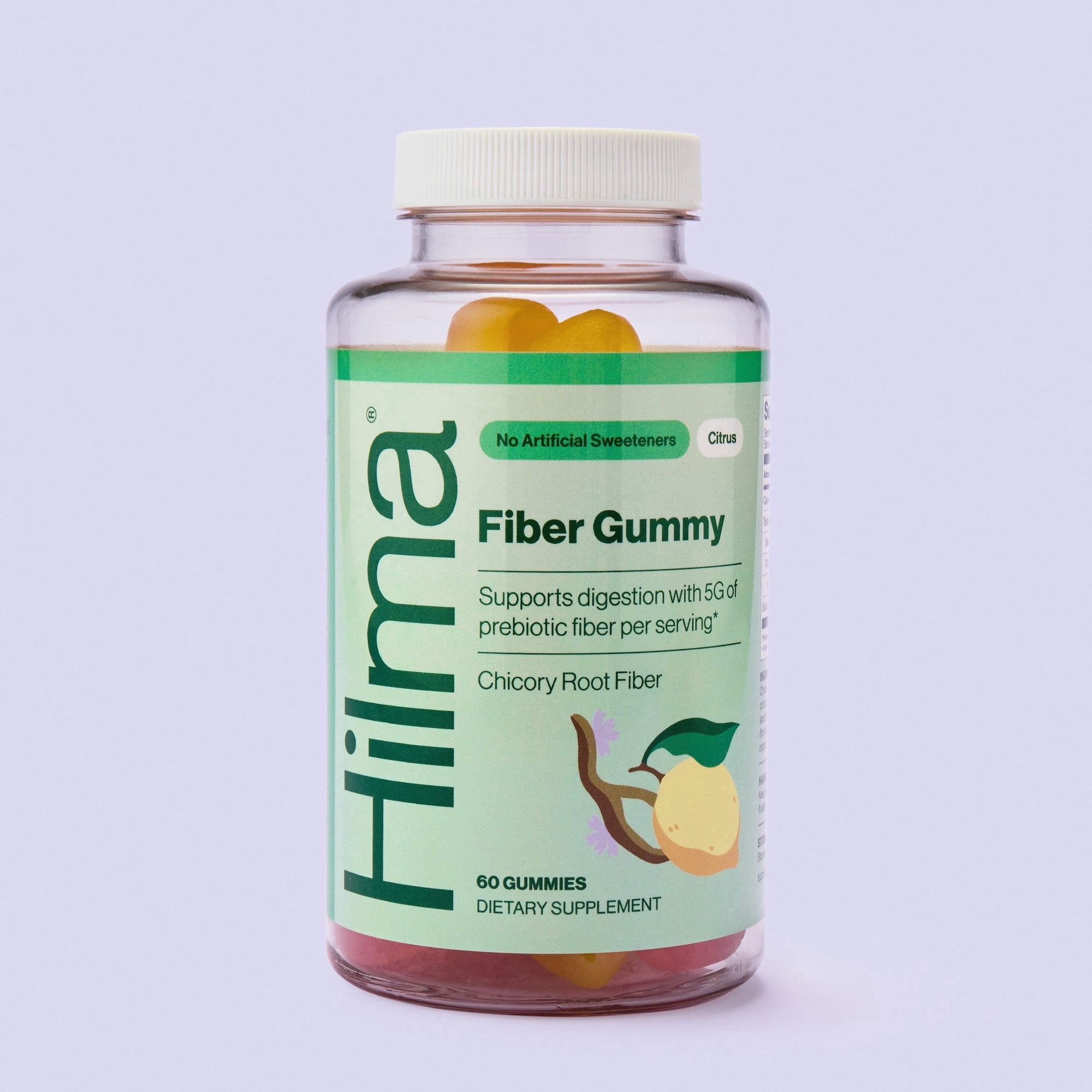 Hilma Fiber Gummy - Clinically Proven Plant-Based, Prebiotic Fiber to Support Regularity and Gut Health - Doctor Formulated + Tested - 60 Gummies